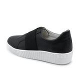 Aisha Black Soft Walking Slip-Ons