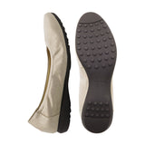 AKEMI Glitter Beige Soft Walking Ballet Flats