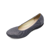 AKEMI Glitter Grey Soft Walking Ballet Flats