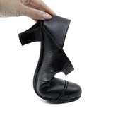 ANNA Black Soft Walking Strap Heels