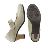ANNA Ash Grey Soft Walking Strap Heels