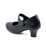 ANNA Black Soft Walking Strap Heels