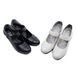 ANNA Black Soft Walking Strap Heels