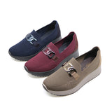 AURIE Dark Navy Wide Fit Stretch Slip-Ons