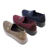 AURIE Taupe Wide Fit Stretch Slip-Ons