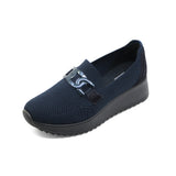AURIE Dark Navy Wide Fit Stretch Slip-Ons