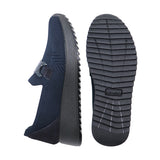 AURIE Dark Navy Wide Fit Stretch Slip-Ons