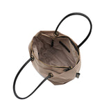 BIANCA-M TOTE BAG Dark Beige x Black