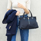 BIANCA SQUARE-M Black x Black 2 Ways Tote