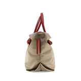 BIANCA-S 2 WAYS TOTE BAG Taupe x Red