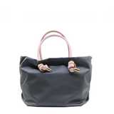 BIANCA-S 2 WAYS TOTE BAG Charcoal x Pink Grey