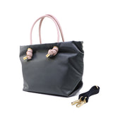 BIANCA-S 2 WAYS TOTE BAG Charcoal x Pink Grey