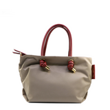 BIANCA-S 2 WAYS TOTE BAG Taupe x Red