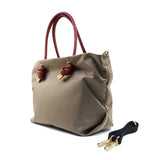 BIANCA-S 2 WAYS TOTE BAG Taupe x Red
