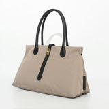BIANCA SQUARE-M Taupe x Black 2 Ways Tote