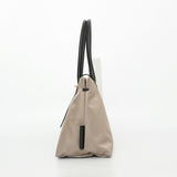 BIANCA SQUARE-M Taupe x Black 2 Ways Tote