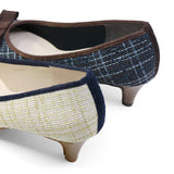 COCONA Navy Kitten Heel Pumps