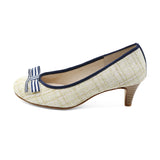 COCONA Beige Kitten Heel Pumps