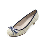 COCONA Beige Kitten Heel Pumps