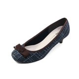COCONA Navy Kitten Heel Pumps