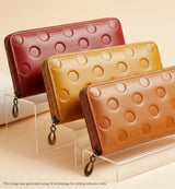 EN THIN ROUND Camel Brown Dot Wallet