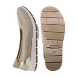 ESLIA Glitter Taupe Soft Walking Stretch Flats