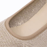 ESLIA Glitter Taupe Soft Walking Stretch Flats