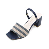 HARUMI Navy Stripe 2 Ways Soft Sandals