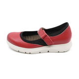 Himari Red Soft Walking Sneaker Strap Flats