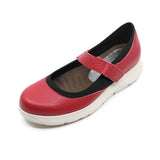 Himari Red Soft Walking Sneaker Strap Flats
