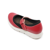Himari Red Soft Walking Sneaker Strap Flats
