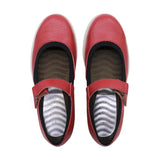 Himari Red Soft Walking Sneaker Strap Flats