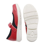 Himari Red Soft Walking Sneaker Strap Flats