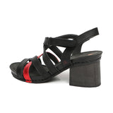 Judith Black-Red Extra Flex Sandals