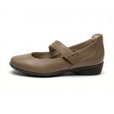 KAKO Dark Khaki Ultra Light Leather Strap Flats