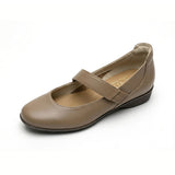 KAKO Dark Khaki Ultra Light Leather Strap Flats