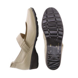 KAKO Sand Beige Ultra Light Leather Strap Flats