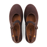 KIKA STRAP Coffee Brown Mary Jane Wedges