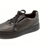 LISE Olive Bronze Soft Walking Leather Sneakers