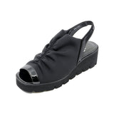 MOYU Black Bunion Fit Stretch Sandals