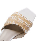 NOZOMI Beige Mule Sandals