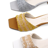 NOZOMI Beige Mule Sandals