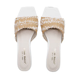 NOZOMI Beige Mule Sandals
