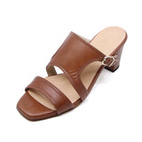 Narumi Brown Slim Fit Soft Heels