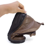 NAWA Black Nubuck Anti-Slip Wide Fit Short Boots