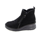 NAWA Black Nubuck Anti-Slip Wide Fit Short Boots