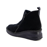NAWA Black Nubuck Anti-Slip Wide Fit Short Boots