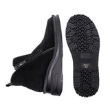 NAWA Black Nubuck Anti-Slip Wide Fit Short Boots