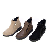 NAWA Black Nubuck Anti-Slip Wide Fit Short Boots