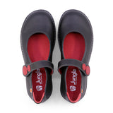 PASS BUTTON Black Strap Flats